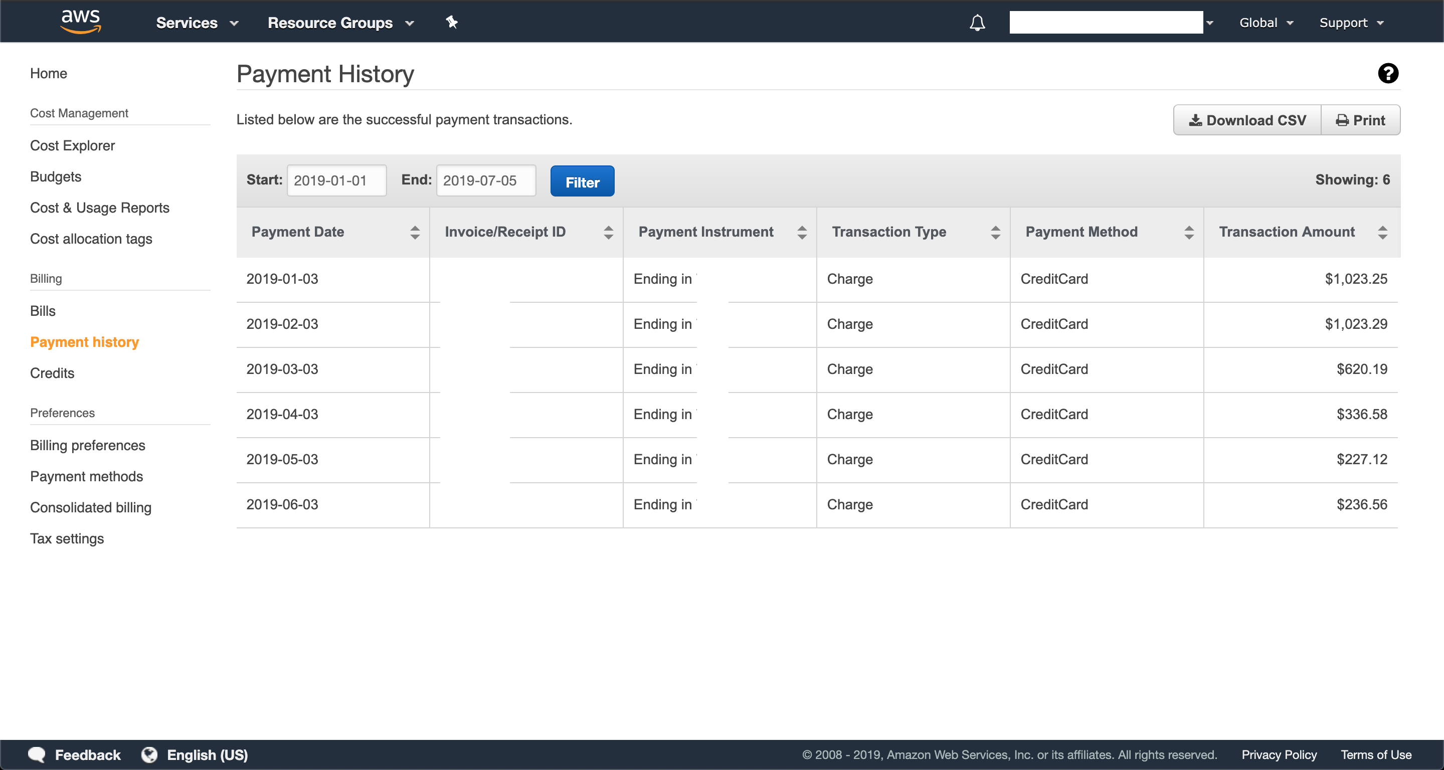 workspace cost aws